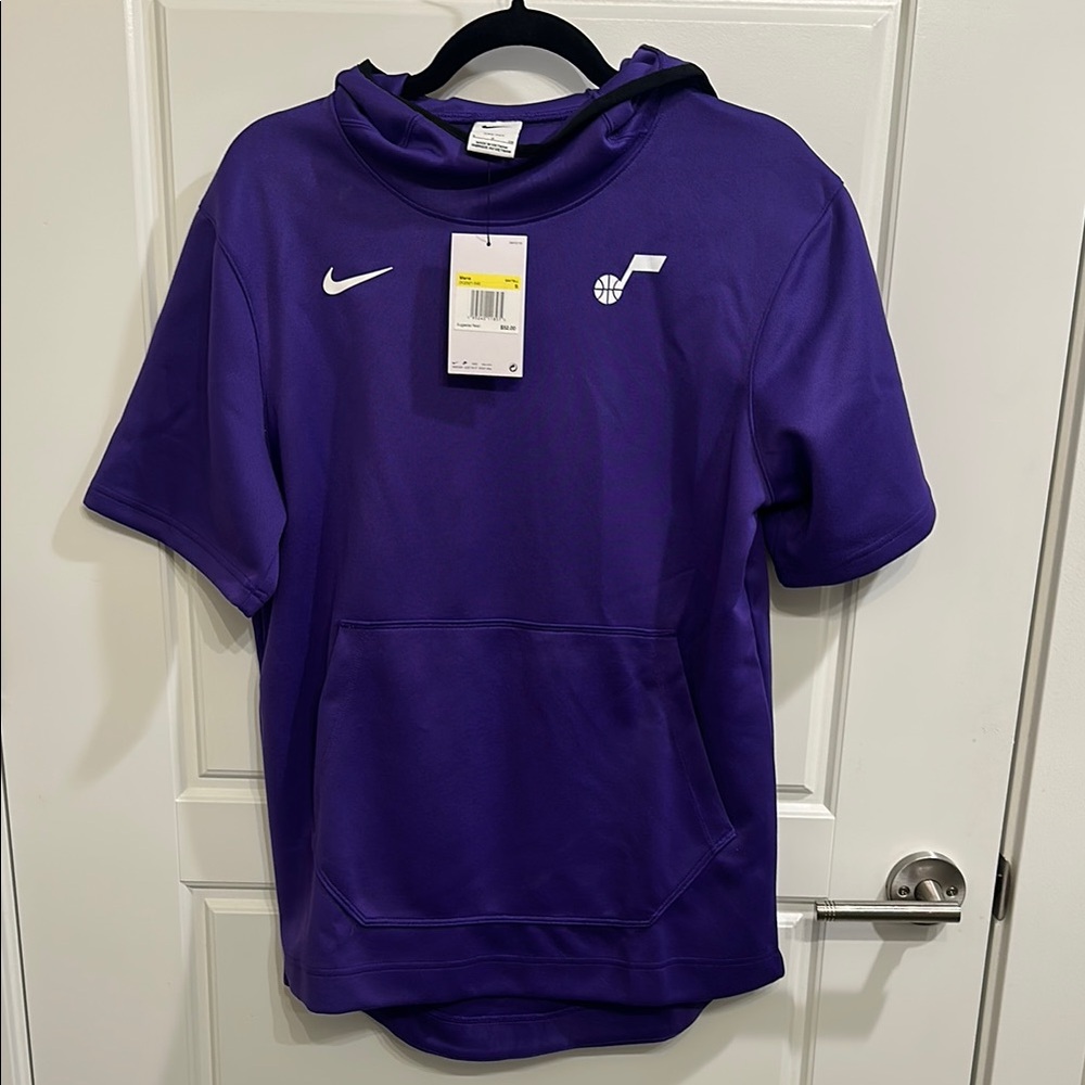 Nike Purple Short-Sleeve Hoodie Sweatshirt